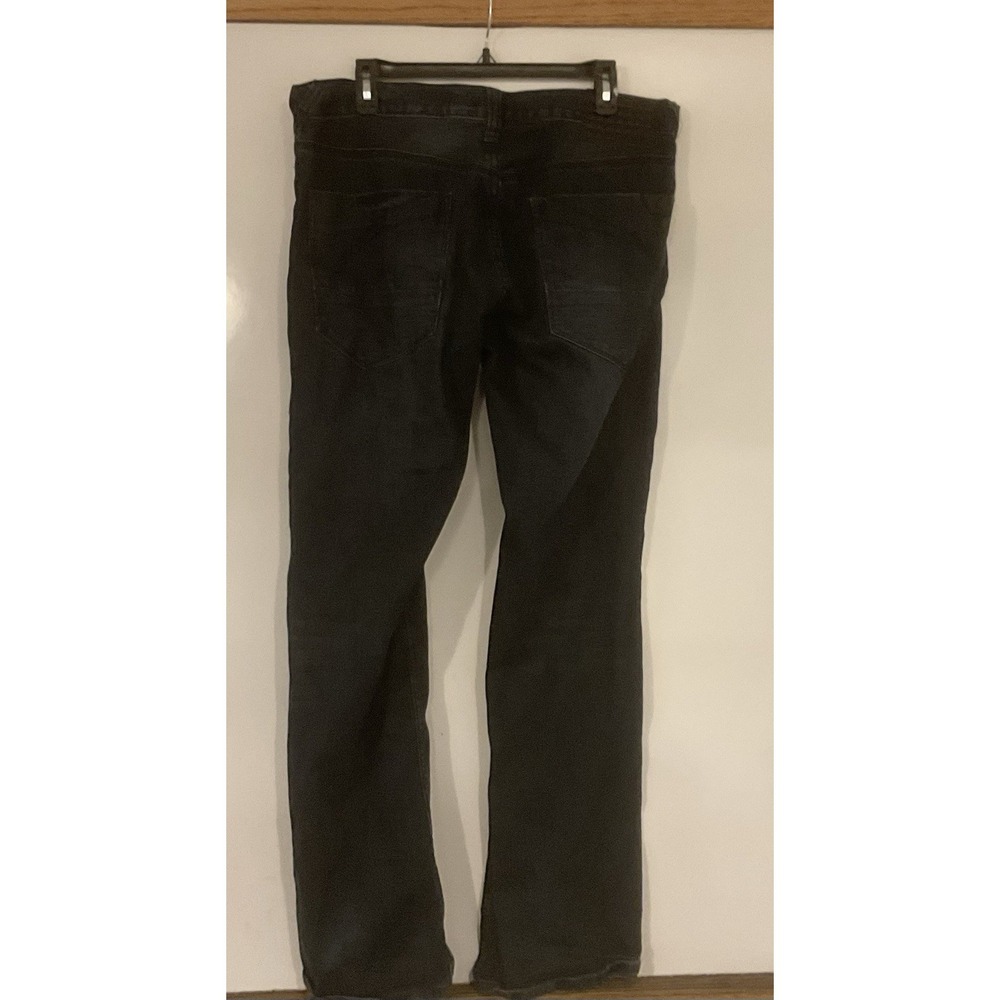 Fox Denim Jeans Mens 34 X 32 Black Revolver Button Fly Straight Leg Casual - Picture 2 of 11